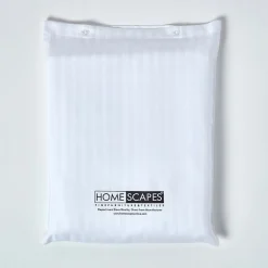 Homescapes Drap plat satin rayé en coton égyptien 330 fils blanc, 240x300 cm -