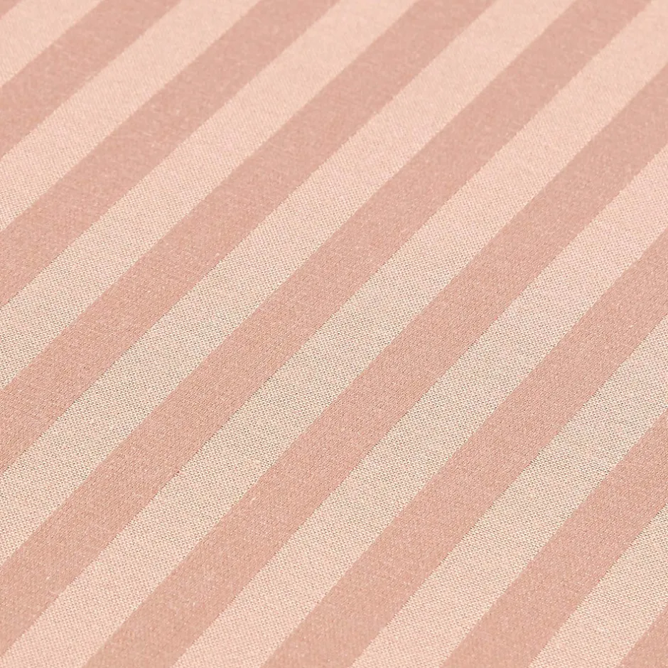 Homescapes Drap plat satin rayé en coton égyptien 330 fils taupe, 275x275 cm -