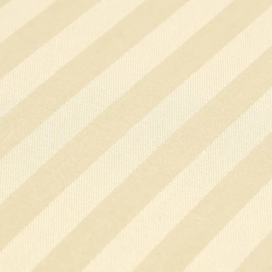 Homescapes Drap plat satin rayé en coton égyptien 330 fils jaune pâle, 270x300 cm - New