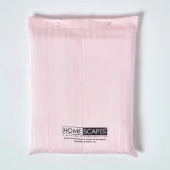 Homescapes Drap plat satin rayé en coton égyptien 330 fils rose, 178x255 cm - Discount