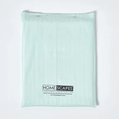 Homescapes Drap plat satin rayé en coton égyptien 330 fils bleu, 178x255 cm - New
