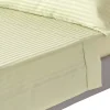Homescapes Drap plat satin rayé en coton égyptien 330 fils vert sauge, 275x275 cm - Best