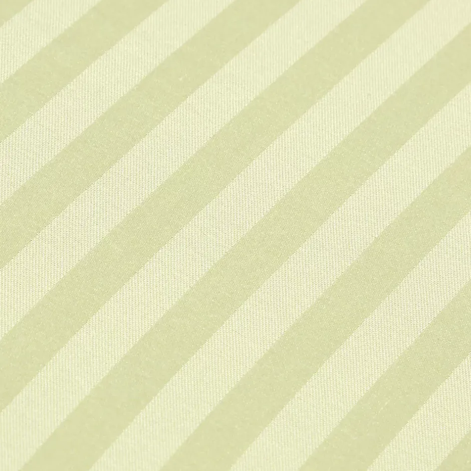Homescapes Drap plat satin rayé en coton égyptien 330 fils vert sauge, 275x275 cm - Best