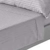 Homescapes Drap plat satin rayé en coton égyptien 330 fils gris, 275x275 cm -