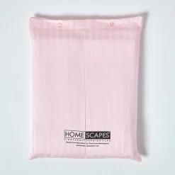 Homescapes Drap plat satin rayé en coton égyptien 330 fils rose, 240x300 cm -