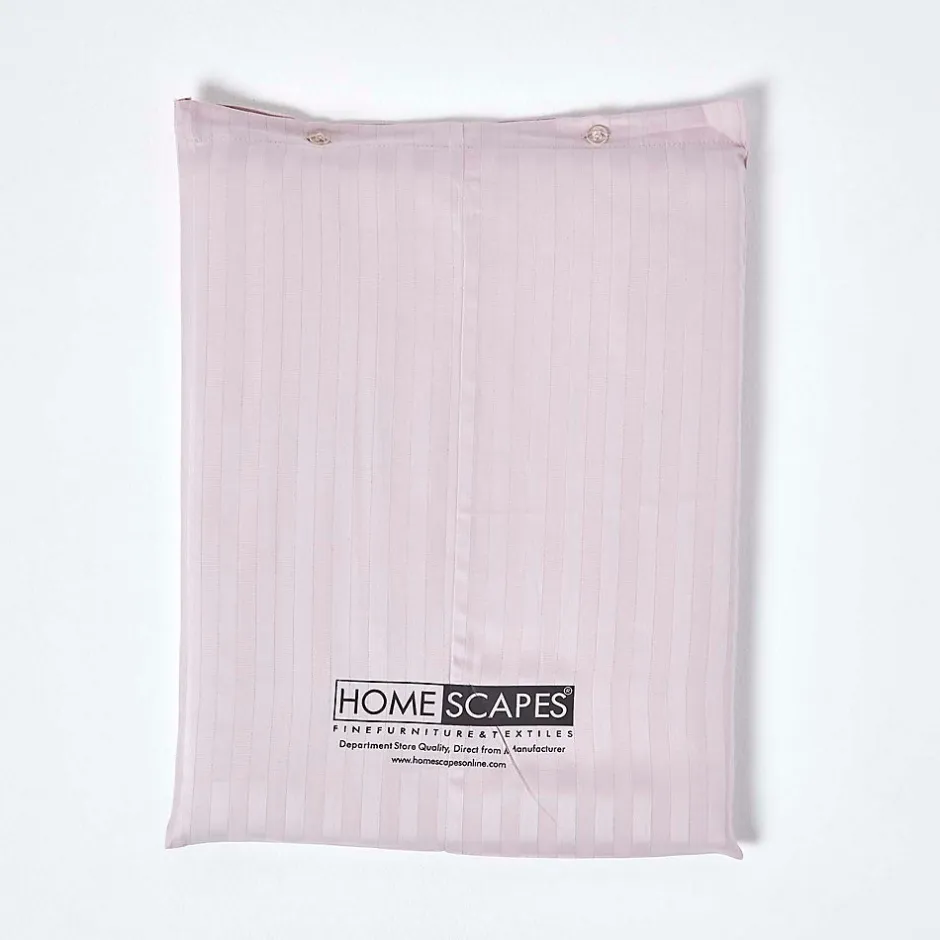 Homescapes Drap plat satin rayé en coton égyptien 330 fils violet, 230x255 cm -