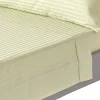 Homescapes Drap plat satin rayé en coton égyptien 330 fils vert sauge, 270x300 cm -