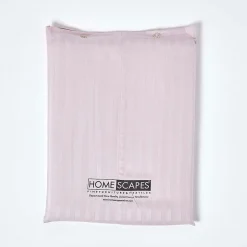 Homescapes Drap plat satin rayé en coton égyptien 330 fils violet, 275x275 cm -