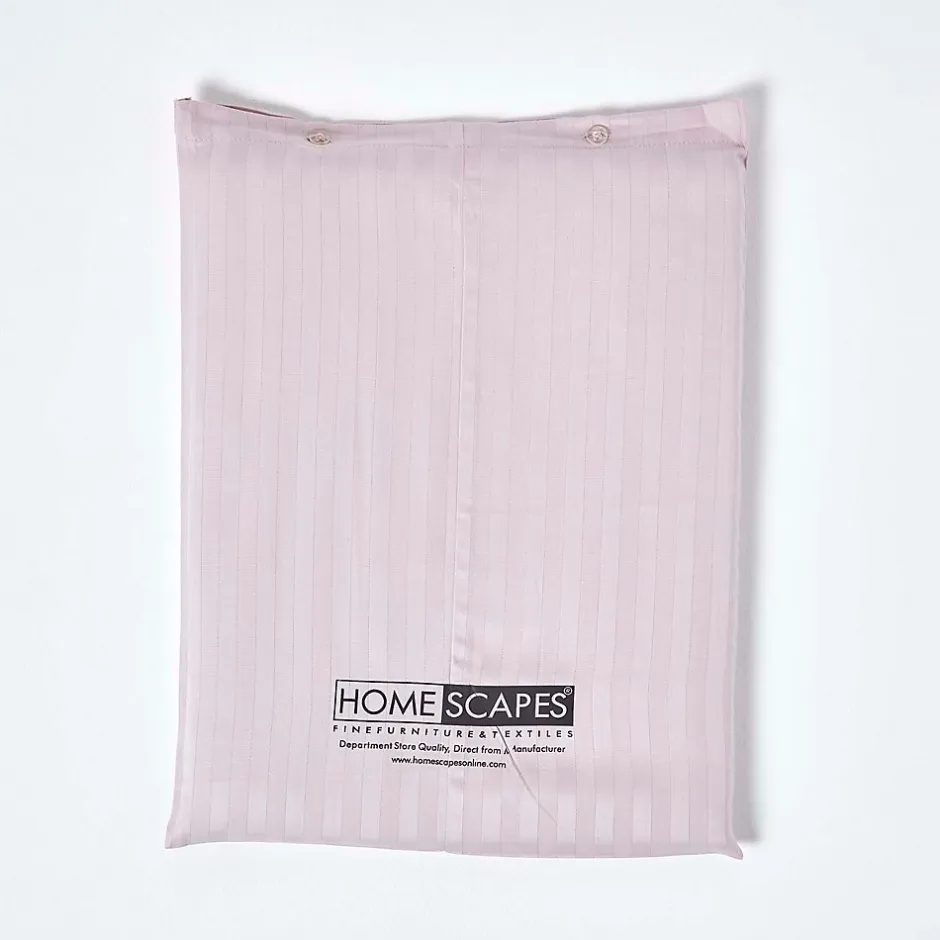 Homescapes Drap plat satin rayé en coton égyptien 330 fils violet, 240x300 cm - Discount