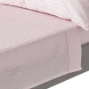 Homescapes Drap plat satin rayé en coton égyptien 330 fils violet, 240x275 cm -