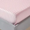 Homescapes Drap plat satin rayé en coton égyptien 330 fils rose, 230x255 cm - Best