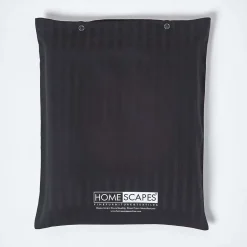 Homescapes Drap plat satin rayé en coton égyptien 330 fils noir, 180x290 cm - New