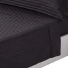 Homescapes Drap plat satin rayé en coton égyptien 330 fils noir, 240x275 cm -