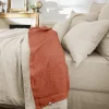 L'Effet Papillon Drap plat "Soline" toutes dimensions Lin lavé - Soline Paprika - 270 x 300 cm pour lit King size