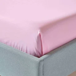 Homescapes Drap plat uni 100 % coton égyptien 200 fils rose, 240x300 cm -