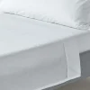 Homescapes Drap plat uni 100 % coton égyptien 200 fils blanc, 230x255 cm -