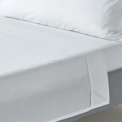 Homescapes Drap plat uni 100 % coton égyptien 200 fils blanc, 240x275 cm - Hot