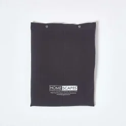 Homescapes Drap plat uni 100 % coton égyptien 200 fils noir, 180x290 cm -