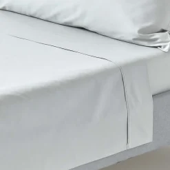 Homescapes Drap plat uni 100 % coton égyptien 200 fils gris argent, 240x300 cm - Hot