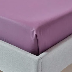 Homescapes Drap plat uni 100 % coton égyptien 200 fils violet, 270x300 cm -