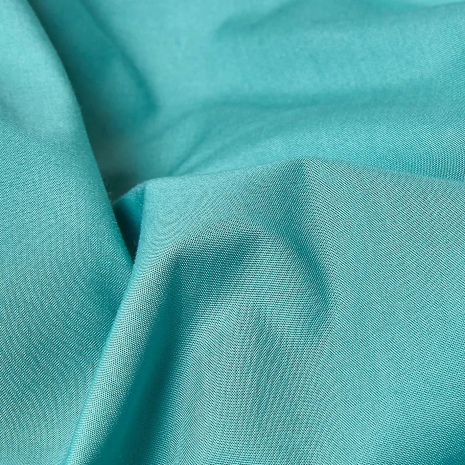 Homescapes Drap plat uni 100 % coton égyptien 200 fils bleu canard, 178x255 cm -