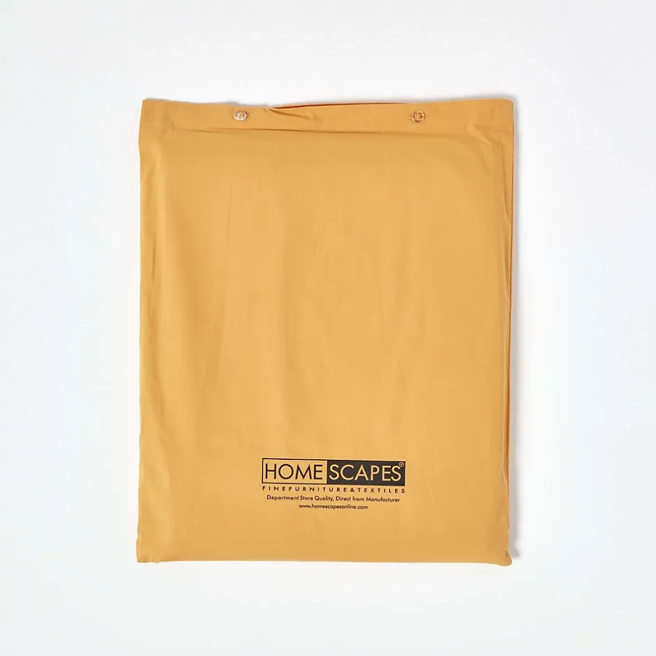 Homescapes Drap plat uni 100 % coton égyptien 200 fils jaune moutarde, 178x255 cm - Clearance