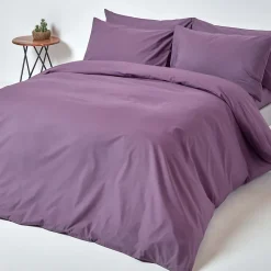 Homescapes Drap plat uni 100 % coton égyptien 200 fils violet, 230x255 cm - Best