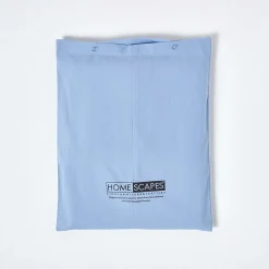 Homescapes Drap plat uni 100 % coton égyptien 200 fils bleu, 240x275 cm -