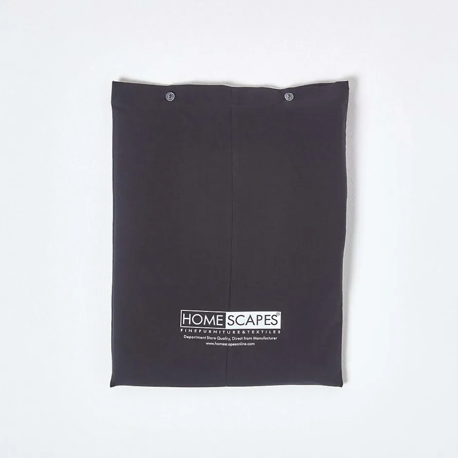 Homescapes Drap plat uni 100 % coton égyptien 200 fils noir, 240x275 cm -