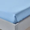 Homescapes Drap plat uni 100 % coton égyptien 200 fils bleu, 240x300 cm - Best