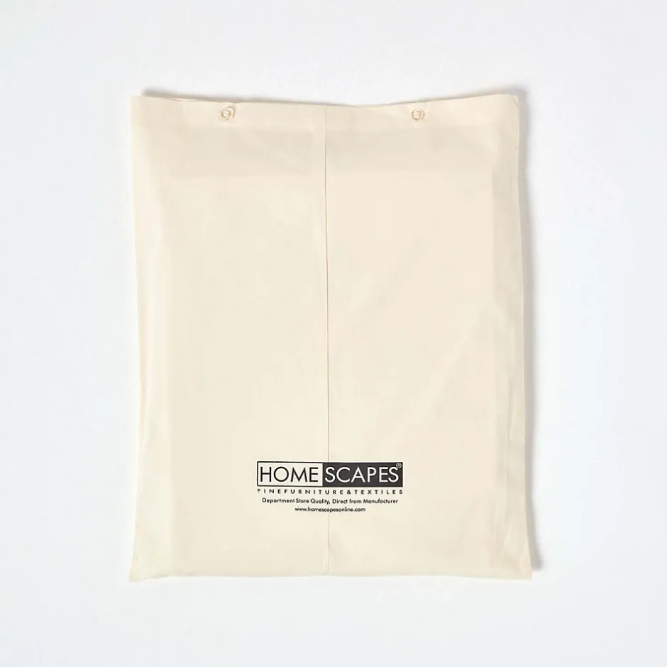 Homescapes Drap plat uni 100 % coton égyptien 200 fils ivoire, 230x255 cm -