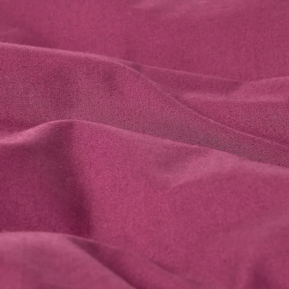 Homescapes Drap plat uni 100 % coton égyptien 200 fils bordeaux, 230x255 cm -