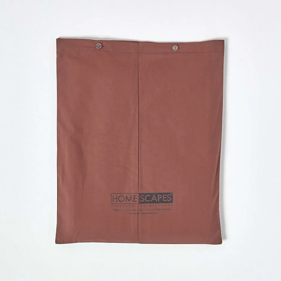 Homescapes Drap plat uni 100 % coton égyptien 200 fils marron chocolat, 270x300 cm -