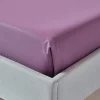 Homescapes Drap plat uni 100 % coton égyptien 200 fils violet, 240x300 cm -
