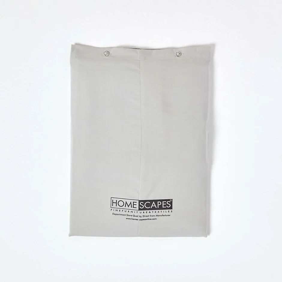 Homescapes Drap plat uni 100 % coton égyptien 200 fils gris argent, 180x290 cm -