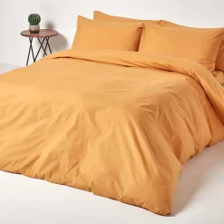 Homescapes Drap plat uni 100 % coton égyptien 200 fils jaune moutarde, 240x300 cm - Outlet