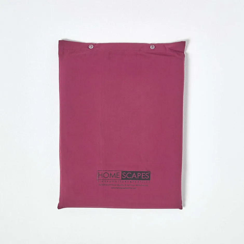 Homescapes Drap plat uni 100 % coton égyptien 200 fils bordeaux, 178x255 cm -