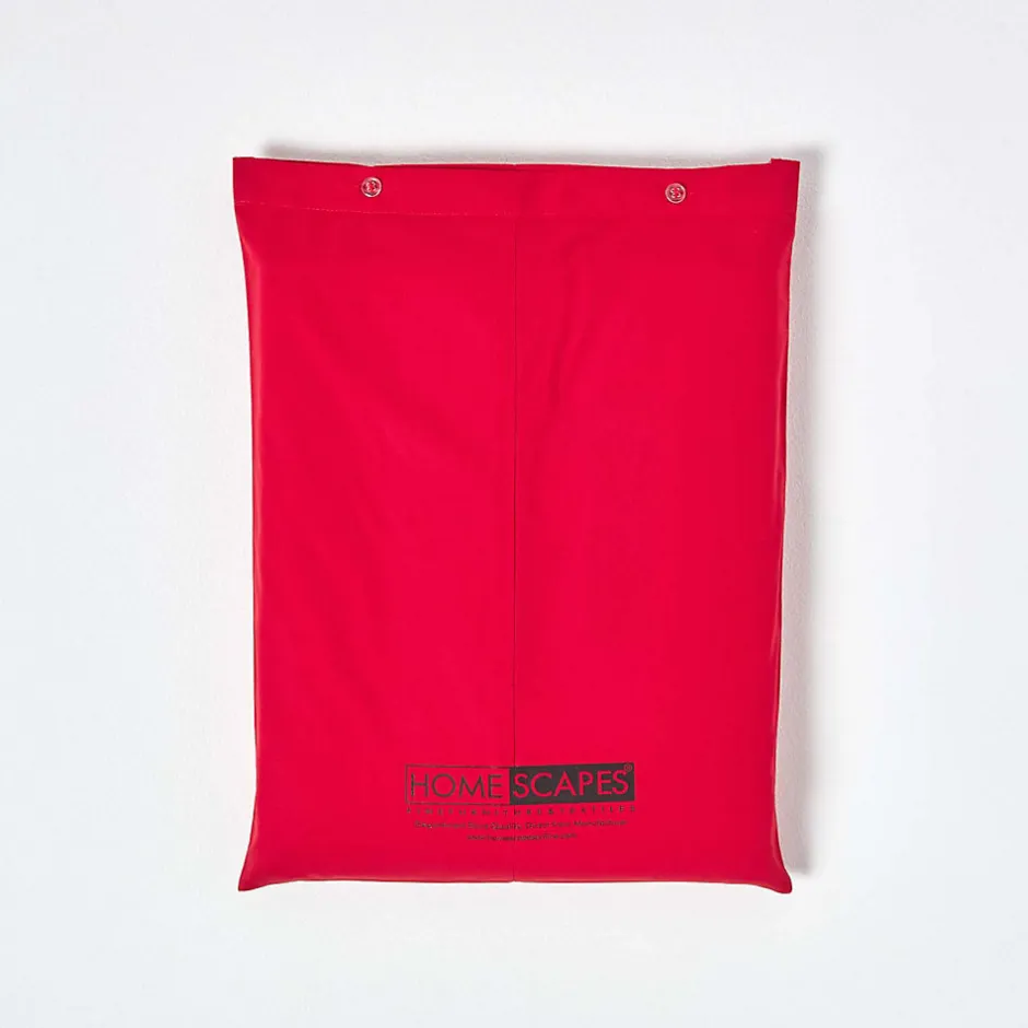 Homescapes Drap plat uni 100 % coton égyptien 200 fils rouge, 270x300 cm -