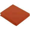 Tradilinge Drap Plat Uni en 100 % Coton (180x290 cm - Orange corail)