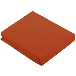 Tradilinge Drap Plat Uni en 100 % Coton (240x310 cm - Orange corail)