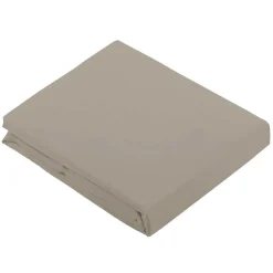 Tradilinge Drap Plat Uni en 100 % Coton (180x290 cm - Beige) Hot