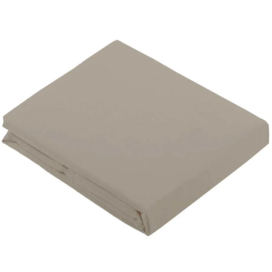 Tradilinge Drap Plat Uni en 100 % Coton (240x310 cm - Beige) Discount