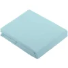 Tradilinge Drap Plat Uni en 100 % Coton (180x290 cm - Bleu ciel)