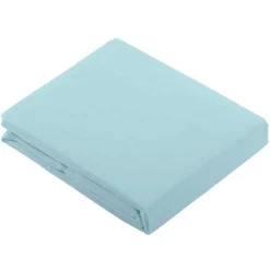 Tradilinge Drap Plat Uni en 100 % Coton (240x310 cm - Bleu ciel) Clearance
