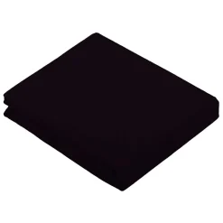 Tradilinge Drap Plat Uni en 100 % Coton (180x290 cm - Noir)