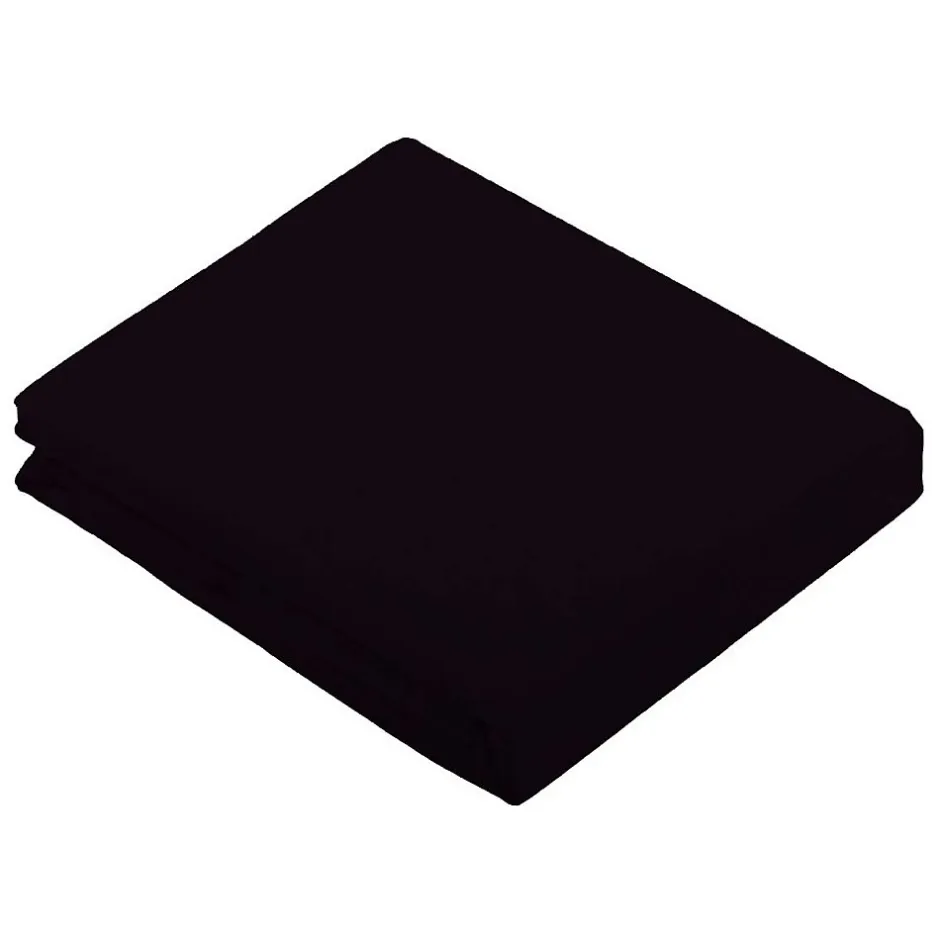 Tradilinge Drap Plat Uni en 100 % Coton (180x290 cm - Noir)
