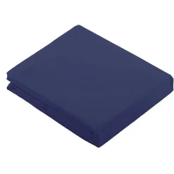 Tradilinge Drap Plat Uni en 100 % Coton (240x310 cm - Bleu Marine)