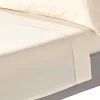 Homescapes Drap plat uni en coton égyptien bio 400 fils ècru, 178x255 cm -