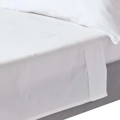 Homescapes Drap plat uni en coton égyptien bio 400 fils blanc, 240x275 cm - Hot