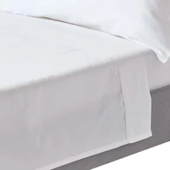 Homescapes Drap plat uni en coton égyptien bio 400 fils blanc, 178x255 cm -
